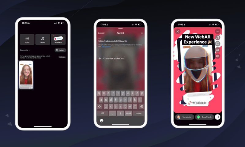 Learn how to quickly share your WebAR experiences on social media platforms like Instagram Facebook, TikTok and more...